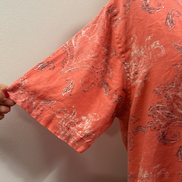 NAT Nast Men’s Linen American Fit Coral Combo Shirt size M - Picture 3 of 14